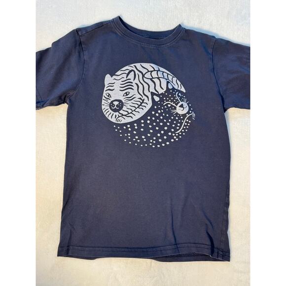 Tea Collection Navy Kitty Cat Tee Ying Yang Shirt 8 - Picture 1 of 5
